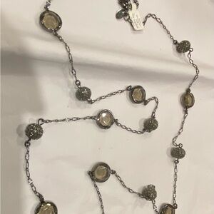 Lia Sophia Necklace with Smoky Black and Rhinestones Accents